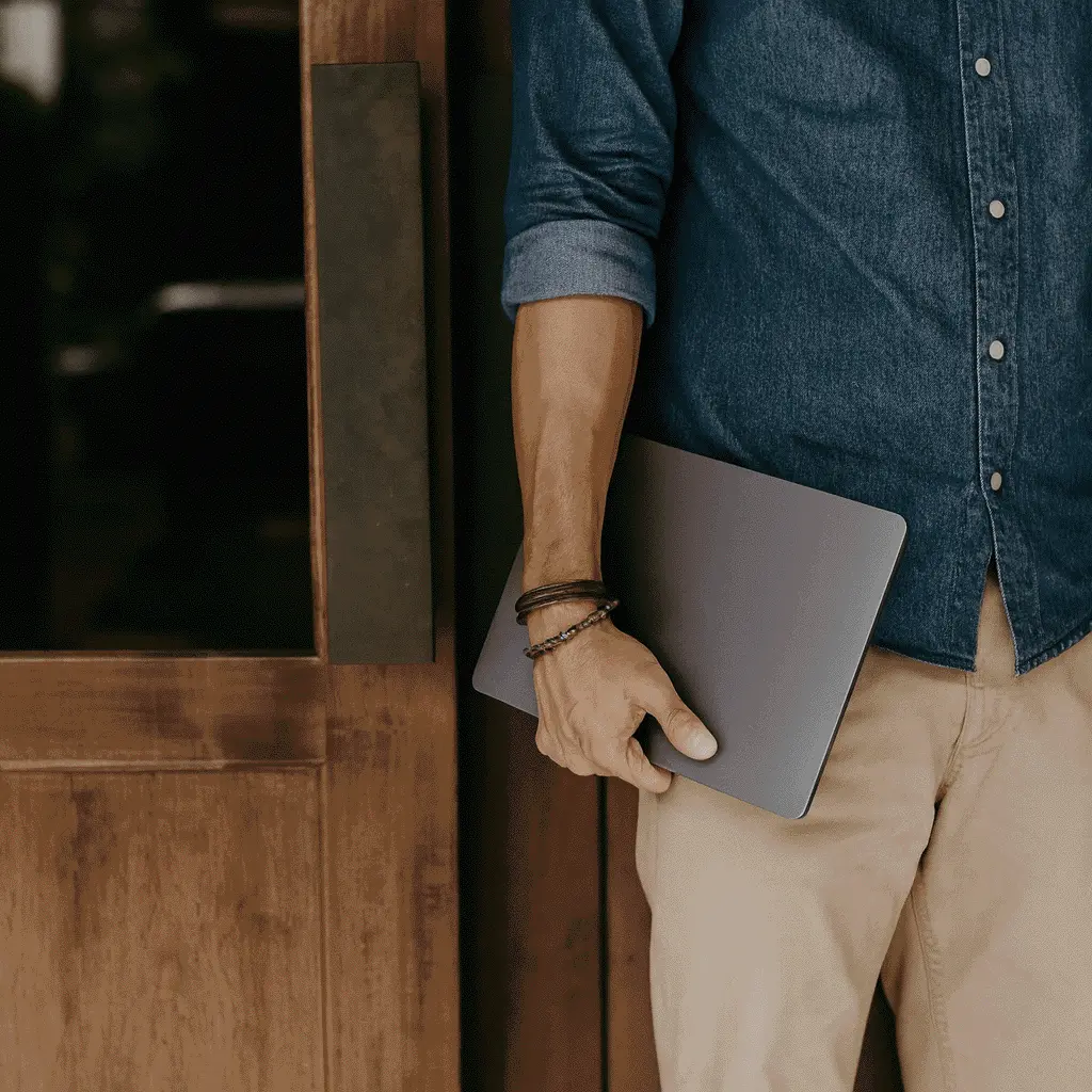 Person arbeitet an einem Laptop